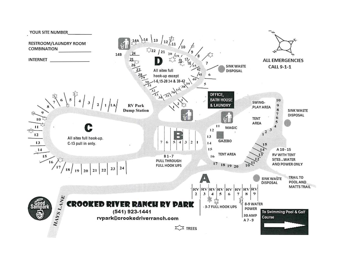 CRR RV Park Site Map